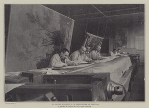 Laboratorio degli artisti alla Manifattura di Arazzi di Beauvais, Francia