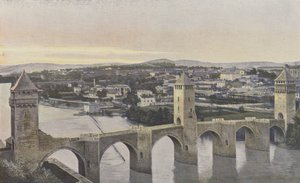 Cahors, Ponte Valentré e vista della riva sinistra del Lot da French Photographer