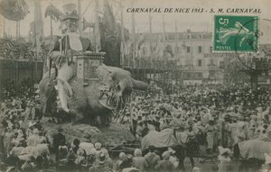 Carnevale di Nizza 1913. Cartolina inviata nel 1913.