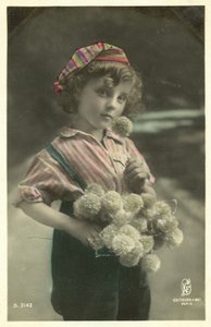 Bambino con un mazzo di fiori da French Photographer