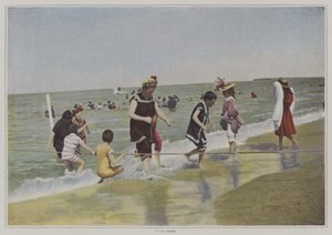 Bambini che giocano con una corda sulla spiaggia (foto a colori) da French Photographer