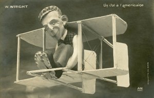 Figurina di Wilbur Wright in un aereo da French Photographer