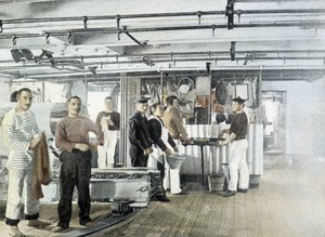 Marina francese, fine XIX secolo: La cucina degli ufficiali - Bibl. des Arts deco. da French Photographer