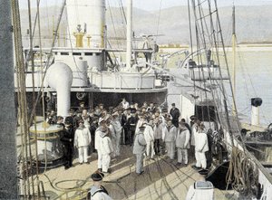 Marina francese, fine XIX secolo: il wagemestre, distribuzione delle lettere - Bibl. des Arts Deco da French Photographer