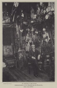 Pittore francese Jules Badin, Direttore della Manifattura di Arazzi di Beauvais, nel suo laboratorio da French Photographer