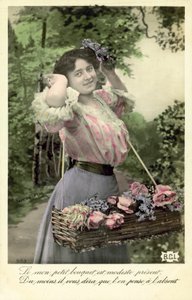 Ragazza con fiori in vendita