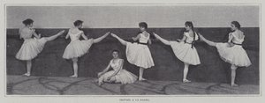Ragazze che eseguono esercizi alla sbarra in una lezione di balletto da French Photographer