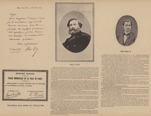 La Comune di Parigi, Fac-simile di un permesso di circolazione, Felix Pyat, Tony-Moilin da French Photographer