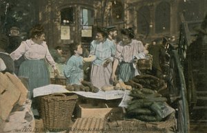 Bancarella al mercato di Les Halles a Parigi, Francia