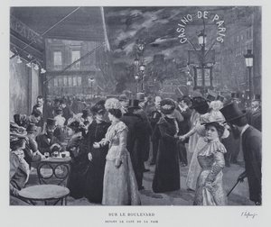 Sul boulevard fuori dal Cafe de la Paix, Parigi da French Photographer