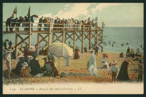 Cartolina raffigurante i Bagni Marie-Christine a Le Havre, c.1900 da French Photographer