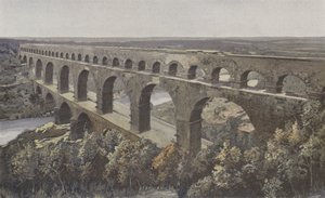 Remoulins, ponte-acquedotto romano, sopra il Gardon da French Photographer