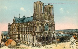Reims, Cattedrale, prima della Prima Guerra Mondiale da French Photographer