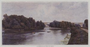Il fiume Marna e il viadotto di Nogent, Francia da French Photographer