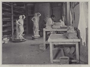 Laboratorio per la realizzazione di contenitori per pezzi di porcellana da cuocere alla fabbrica di porcellane di Sèvres, Francia