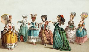 Moda e acconciature delle signore francesi del XVIII secolo da French School