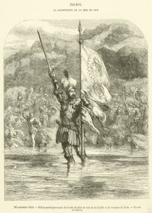 29 novembre 1513, Balboa prende possesso del mare del Sud in nome di Castiglia e del regno di Leon da French School