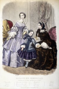 2 donne e una ragazza: Moda - in "Magasin des damoiselles". sd. circa 1850
