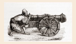 Un cannone tedesco a retrocarica del XVI secolo, da Les Merveilles de la Science, pubblicato c.1870 da French School