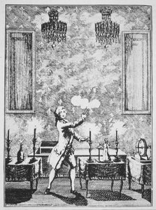 Una Dimostrazione di Prestidigitazione da La magie Blanche devoilee di Decremps, 1659, illustrato in una Storia della Magia, pubblicato alla fine del XIX secolo da French School