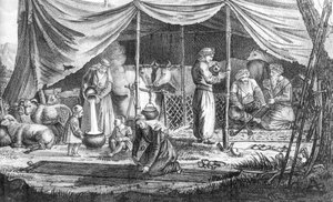 Una famiglia di nomadi curdi, da Voyage en Perse di Gaspard Drouville, pubblicato nel 1825