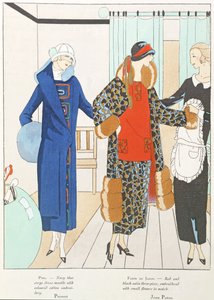 Alcune graziose novità di Art-Gout-Beaute, costumi di Premet e Jean Patou, ottobre 1923 (litografia) da French School