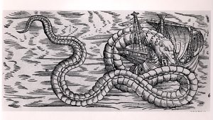 Un serpente marino gigante da French School