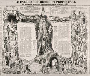 Calendario storico e profetico di Michel Nostradame (Nostradamus) (1503-66) 1847 da French School