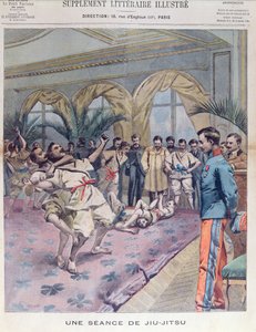 Una sessione di jiu-jitsu in Francia, illustrazione da Le Petit Parisien, 1905 da French School