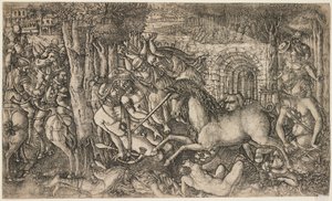 Un re inseguito da un unicorno, c.1547 da French School