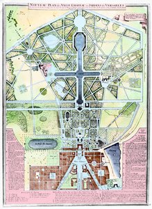 Nuovo piano della città, del castello e dei giardini di Versailles, 1714 da French School