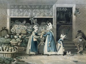 Un negozio di verdura parigino, inizio XIX secolo da French School