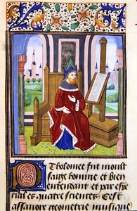Un filosofo, possibilmente Pilofounce, da Histoire des Philosophes, fine XV secolo da French School