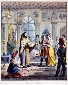 Un matrimonio ortodosso russo, inizio XIX secolo da French School