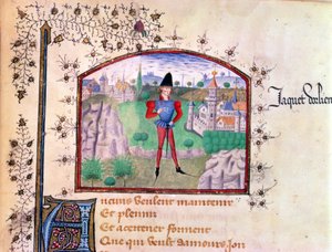 Un trovatore, dal Livre des Cent Ballades di Jean Le Seneschal da French School