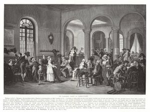 Un cabaret sotto il Direttorio, Rivoluzione Francese, 1795-1799 da French School