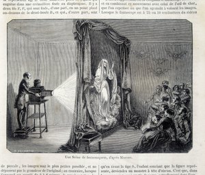 Una scena di fantasmagoria per proiezione - in "Magazzino pittoresco" da French School