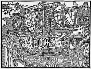 Una flotta nel XV secolo, da un