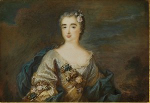 Una signora chiamata Louise-Jeanne de Durfot, Duchessa di Mazarin e de la Meilleraye, c.1750 da French School