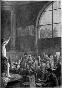 Una sessione di posa in un atelier d