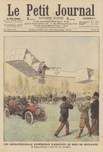 Un volo sensazionale nel Bois de Boulogne, Parigi (litografia a colori)