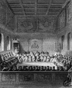 Una seduta al Parlamento di Bretagna nel 1613 da French School