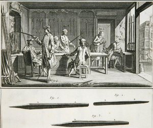 Interno di una bottega di spade, dall