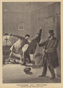 Una vittima del dovere. Omicidio di un ispettore di polizia da parte di un pazzo da French School