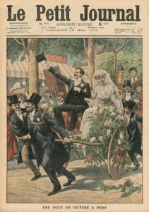 Un matrimonio su un carretto, illustrazione da Le Petit Journal, supplemento illustrato, 15 maggio 1910
