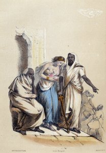 Una donna bianca che allatta il suo bambino punita in Afghanistan; illustrazione per Afghanistan, - in 