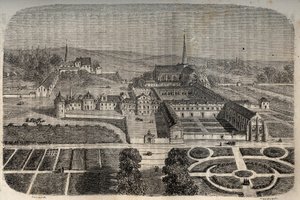 Abbazia di Chelles (Senna e Marna) - incisione in 
