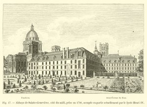 Abbazia di Sainte-Geneviève, lato sud, presa nel 1790, attualmente occupata in parte dal liceo Henri IV da French School