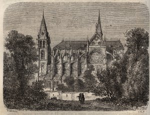 Abbazia Saint-Victor di Parigi, fondata nel XII secolo - incisione in "Histoire de France" di Victor Duruy (1811-1894) - 1882