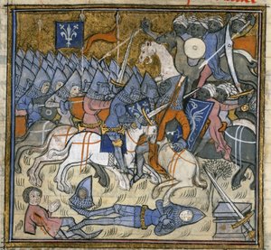 Crociati che combattono i Saraceni, illustrazione da 